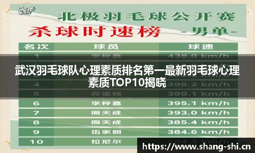 武汉羽毛球队心理素质排名第一最新羽毛球心理素质TOP10揭晓